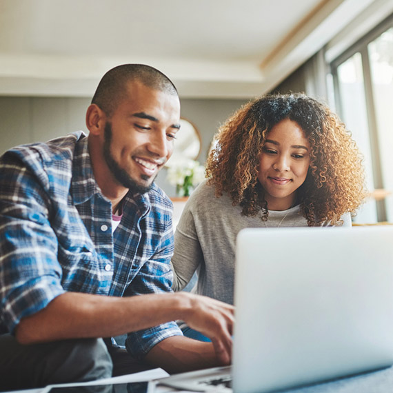 Couple on laptop