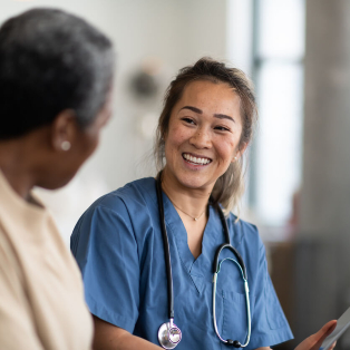 doctor and patient having a conversation